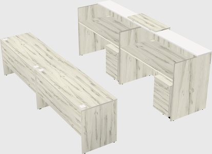 Shared u-shaped reception desks