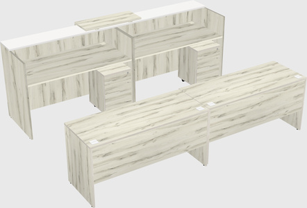 Shared u-shaped reception desks