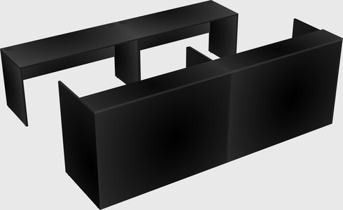 Shared u-shaped reception desks