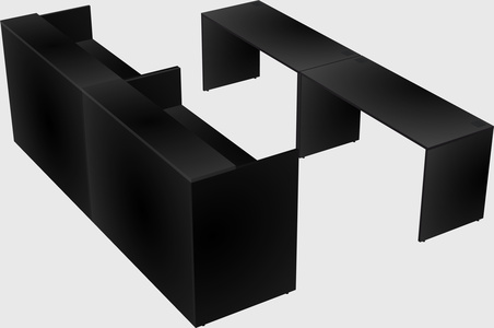 Shared u-shaped reception desks