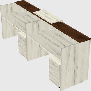 Shared u-shaped reception desks