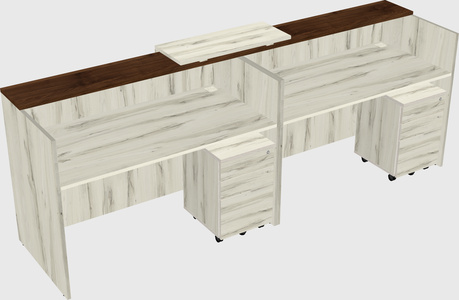 Shared u-shaped reception desks