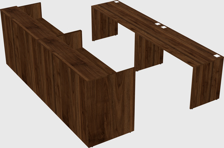 Shared u-shaped reception desks