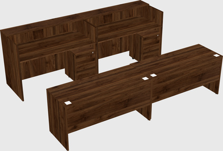 Shared u-shaped reception desks