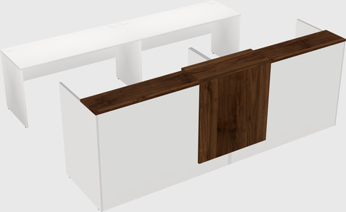 Shared u-shaped reception desks
