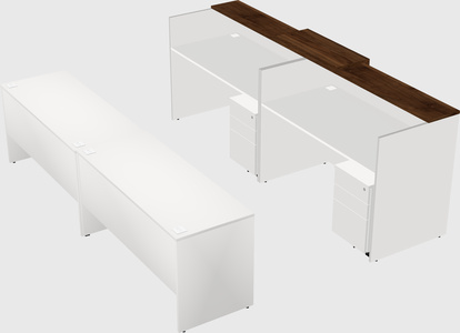 Shared u-shaped reception desks