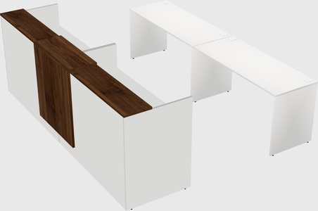 Shared u-shaped reception desks