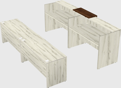 Shared u-shaped reception desks