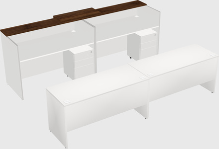Shared u-shaped reception desks