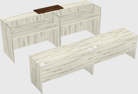 Shared u-shaped reception desks