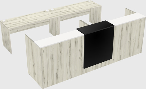Shared u-shaped reception desks