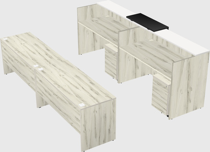 Shared u-shaped reception desks