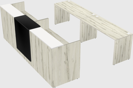 Shared u-shaped reception desks