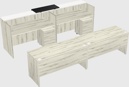 Shared u-shaped reception desks