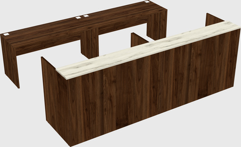 Shared u-shaped reception desks