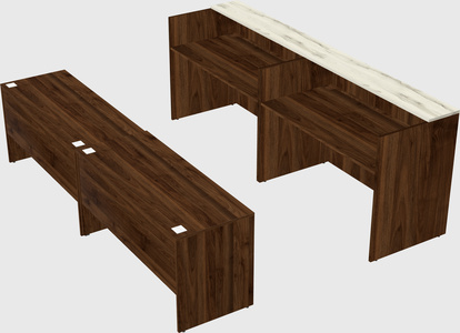 Shared u-shaped reception desks