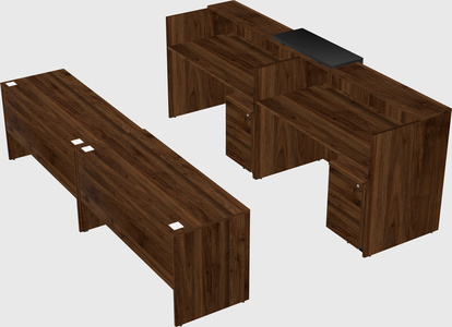 Shared u-shaped reception desks