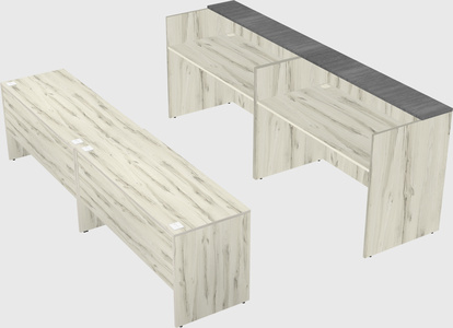 Shared u-shaped reception desks