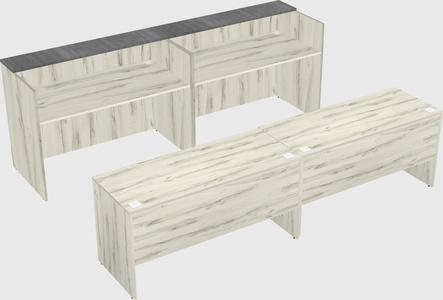 Shared u-shaped reception desks