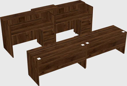 Shared u-shaped reception desks