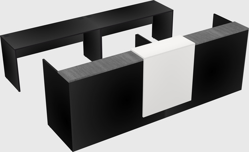 Shared u-shaped reception desks
