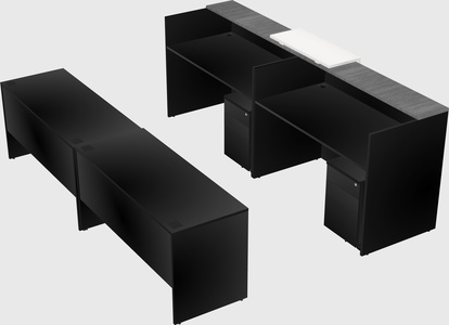 Shared u-shaped reception desks