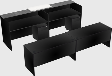 Shared u-shaped reception desks