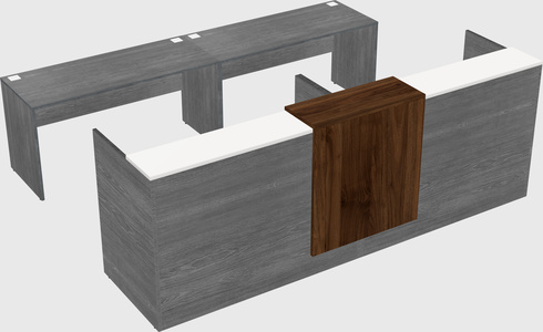 Shared u-shaped reception desks
