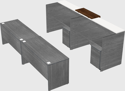 Shared u-shaped reception desks