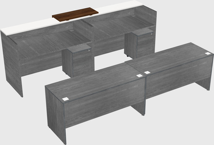 Shared u-shaped reception desks