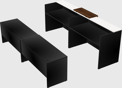 Shared u-shaped reception desks