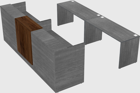 Shared u-shaped reception desks