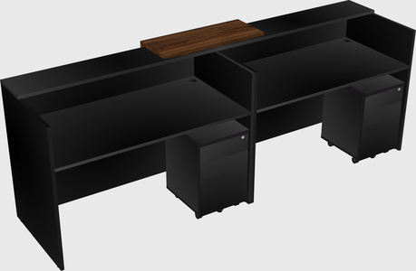 Shared u-shaped reception desks