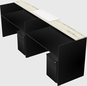 Shared u-shaped reception desks