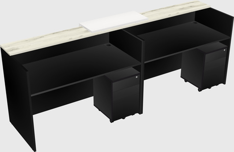 Shared u-shaped reception desks