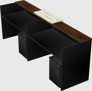 Shared u-shaped reception desks