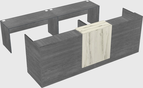 Shared u-shaped reception desks