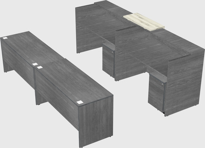 Shared u-shaped reception desks