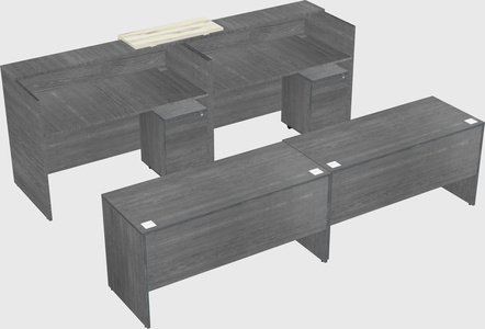Shared u-shaped reception desks