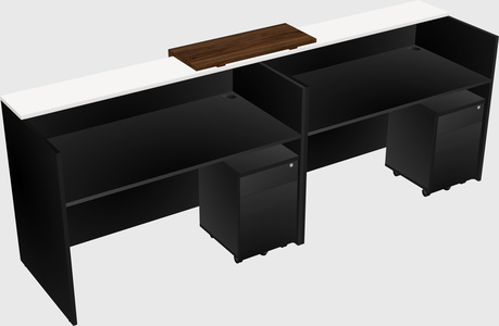 Shared u-shaped reception desks