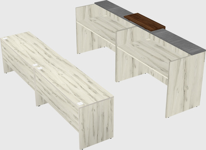 Shared u-shaped reception desks