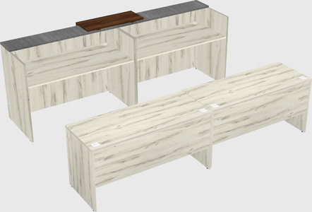 Shared u-shaped reception desks