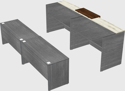 Shared u-shaped reception desks