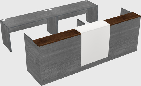 Shared u-shaped reception desks