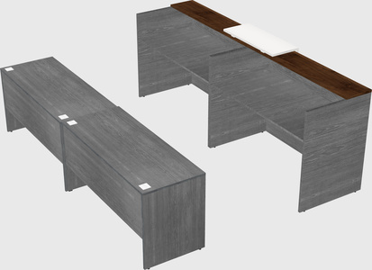 Shared u-shaped reception desks