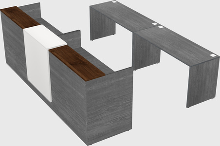 Shared u-shaped reception desks