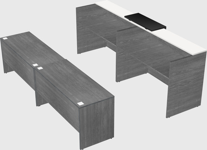 Shared u-shaped reception desks