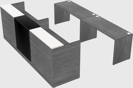 Shared u-shaped reception desks