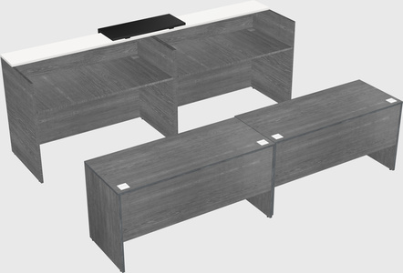 Shared u-shaped reception desks
