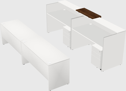 Shared u-shaped reception desks